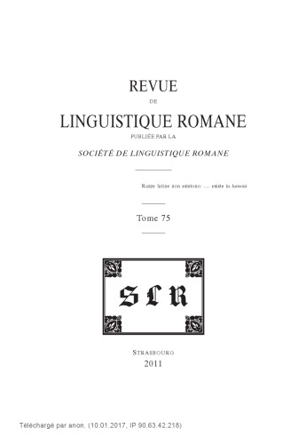 Revue de linguistique romane