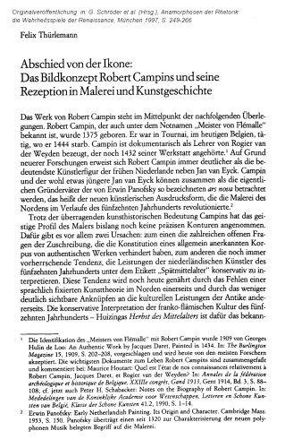 Abschied von der Ikone : das Bildkonzept Robert Campins und seine Rezeption in Malerei und Kunstgeschichte.