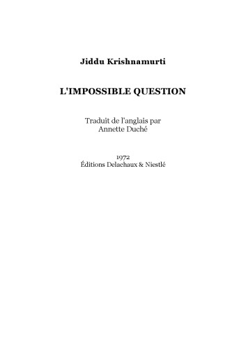 L’impossible question