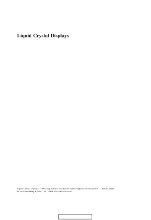 Liquid Crystal Displays.  Addressing Schemes and Electro-Optical Effects