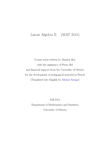 Linear Algebra II [Lecture notes]