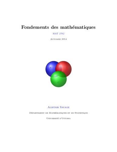 Fondements des mathématiques [Lecture notes]