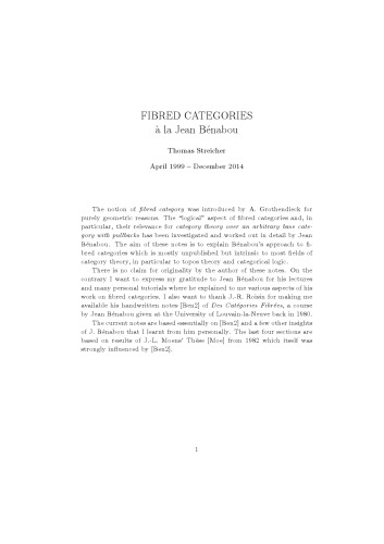 Fibred categories à la Jean Bénabou [Lecture notes]