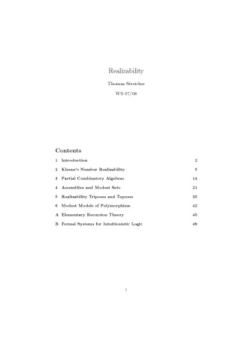 Realizability [Lecture notes]