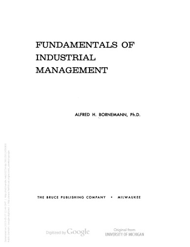 Fundamentals of industrial management