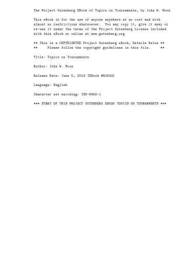 Topics on Tournaments