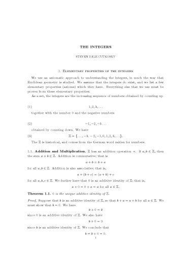The integers [Lecture notes]