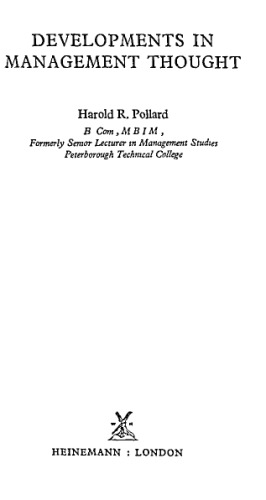Developments in Management Thought
