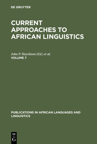 Current Approaches to African Linguistics