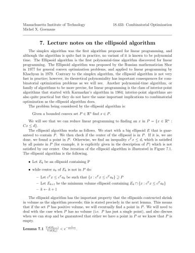 Combinatorial Optimization [Lecture notes]