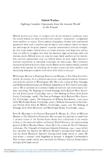 Hybrid Warfare: Fighting Complex Opponents from the Ancient World to the Present