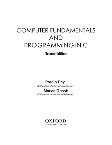 Computer Fundamentals and Programming in C