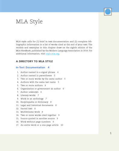 2016 MLA Style Guidelines [single chapter from The Little Seagull Handbook]