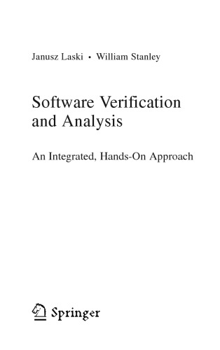 Software Verification  and Analysis. An integrated, Hands-on Approach