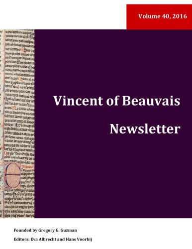 Vincent of Beauvais Newsletter