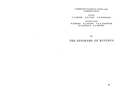 The Epigrams of Rufinus