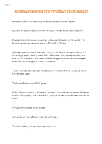 1000 Interesting Facts To Feed Your Brain