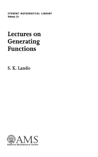 Lectures on generating functions