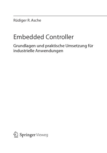 Embedded Controller. Grundlagen und praktische Umsetzung für industrielle Anwendungen