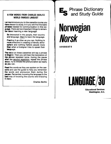Norwegian / Norsk : Phrase dictionary and study guide
