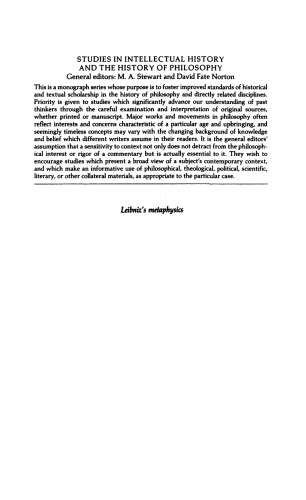 Leibniz’s Metaphysics: A Historical and Comparative Study