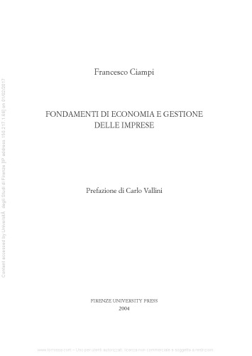 Fondamenti di economia e gestione delle imprese