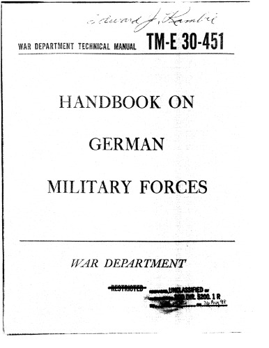 Handbook on German Forces