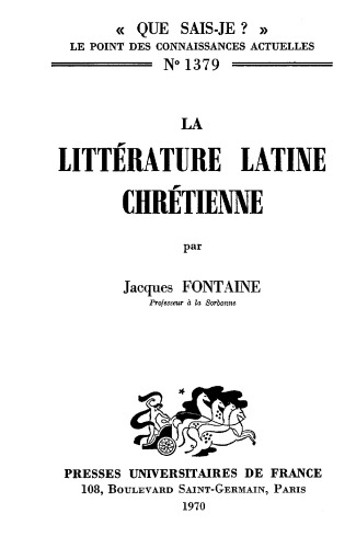 La littérature latine chrétienne