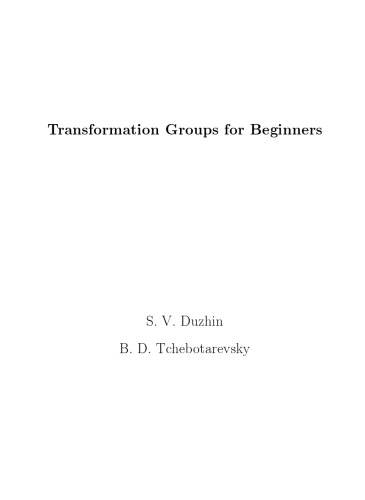Transformation Groups for Beginners