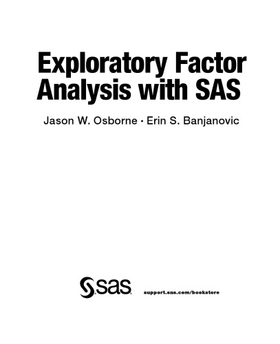 Exploratory Factor Analysis with SAS
