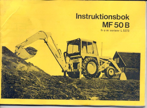 Instruktionsbok MF 50 B fr o m serienr L 5373