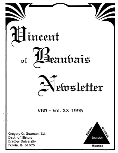 Vincent of Beauvais Newsletter