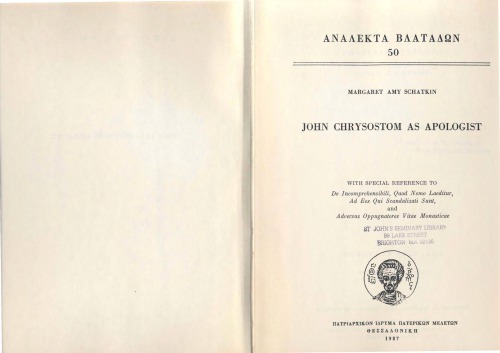 John Chrysostom as Apologist