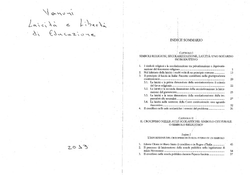 Laicita’ e liberta’ di educazione