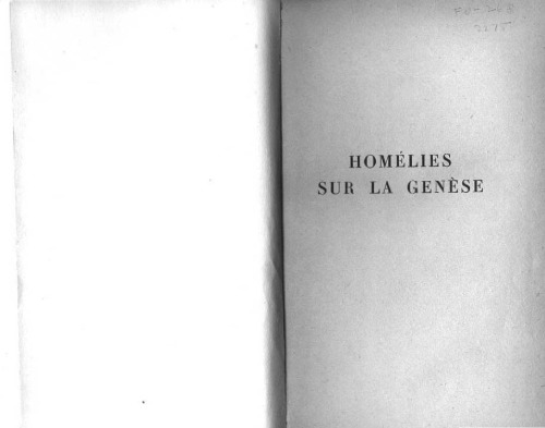 Homélies sur la Genèse