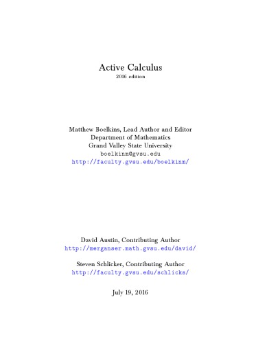 Active Calculus