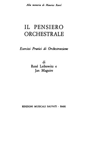 Il pensiero orchestrale : esercizi pratici di orchestrazione