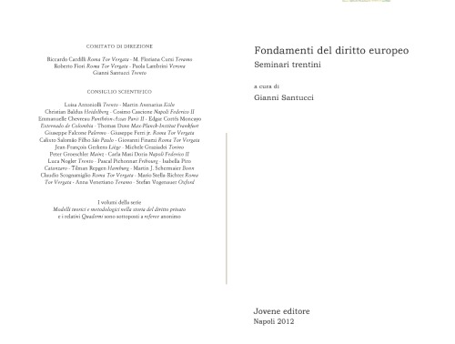 Fondamenti del diritto europeo Seminari trentini