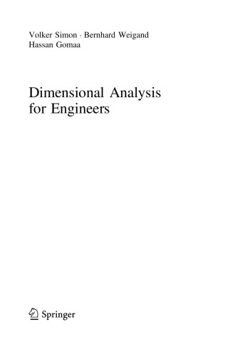 Dimensional Analysis for Engineers