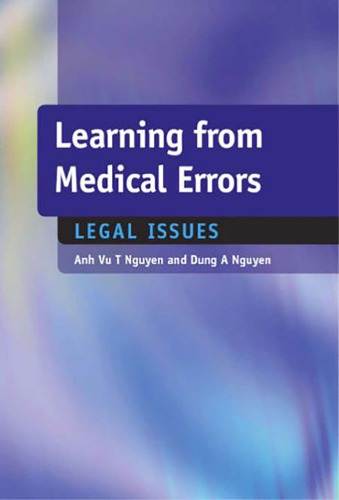 Learning from Medical Errors: Legal Issues