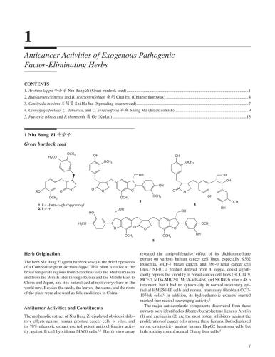 Cancer inhibitors from Chinese natural medicines