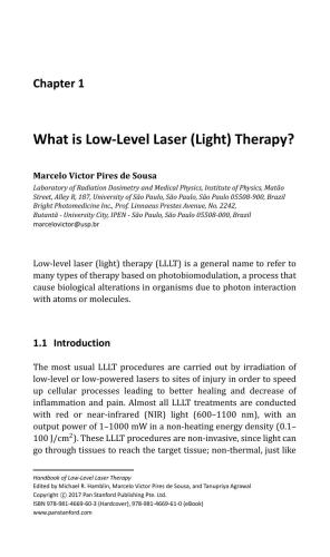 Handbook of low-level laser therapy