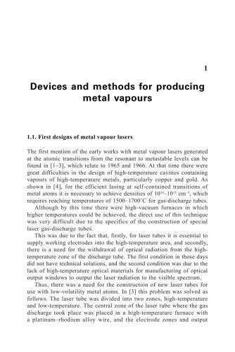 High-brightness metal vapour lasers. Volume 1, Physical fundamentals and mathematical models