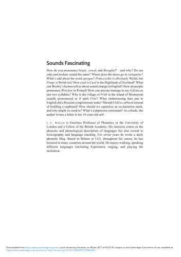 Sounds fascinating: further observations on English phonetics and phonology