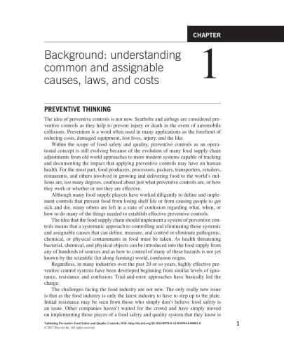 Validating Preventive Food Safety and Quality Controls: An Organizational Approach to System Design and Implementation