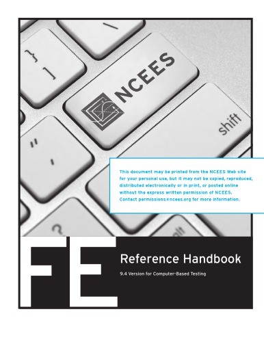 FE ( Fundamentals of Engineering ) Supplied-Reference Handbook 9th