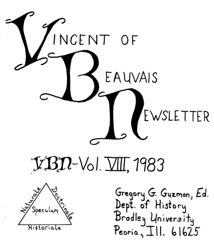 Vincent of Beauvais Newsletter