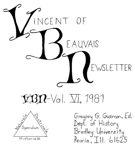 Vincent of Beauvais Newsletter