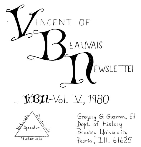 Vincent of Beauvais Newsletter