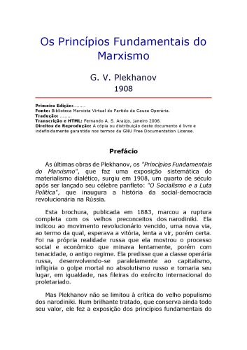 Os Princípios Fundamentais do Marxismo